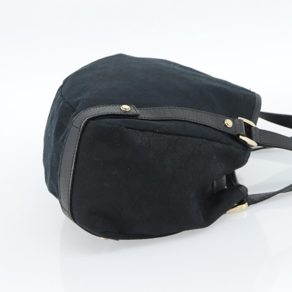 GUCCI GG Canvas Hand Bag Black Gold 130736 Auth ka4724A