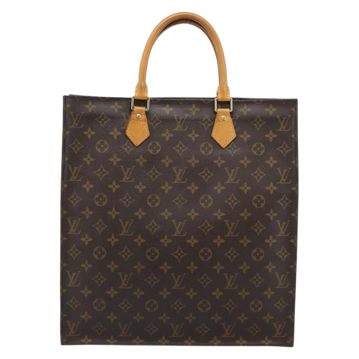LOUIS VUITTON Monogram Sac Plat Hand Bag M51140 LV Auth ka4726