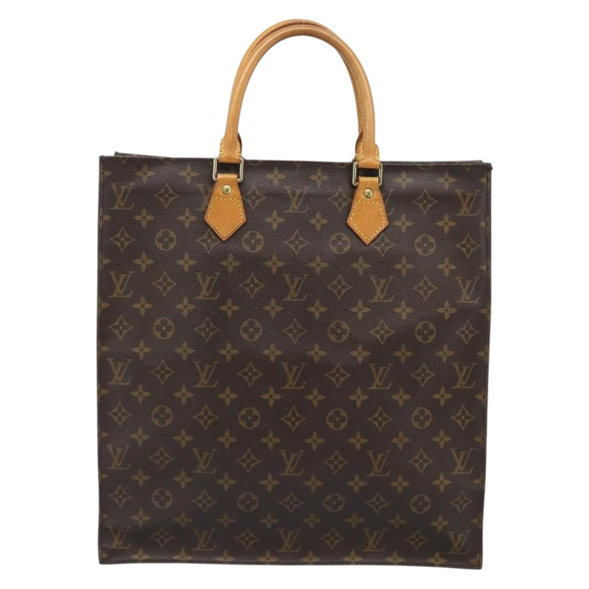 LOUIS VUITTON Monogram Sac Plat Hand Bag M51140 LV Auth ka4726