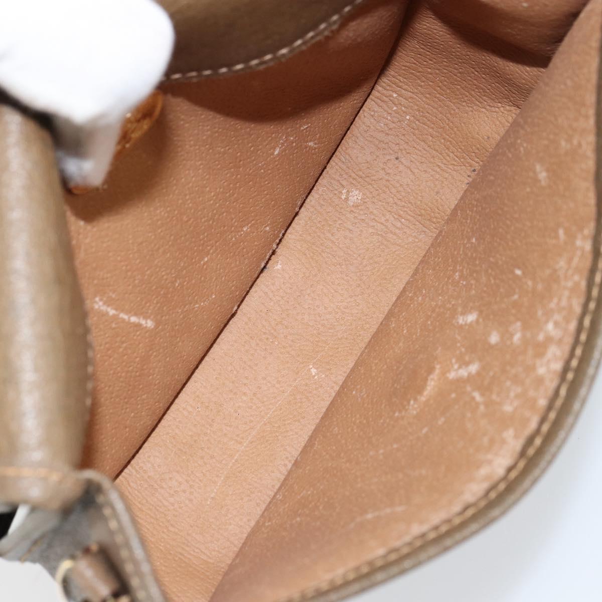 GUCCI GG Plus Supreme Shoulder Bag PVC Beige Gold Auth ka473