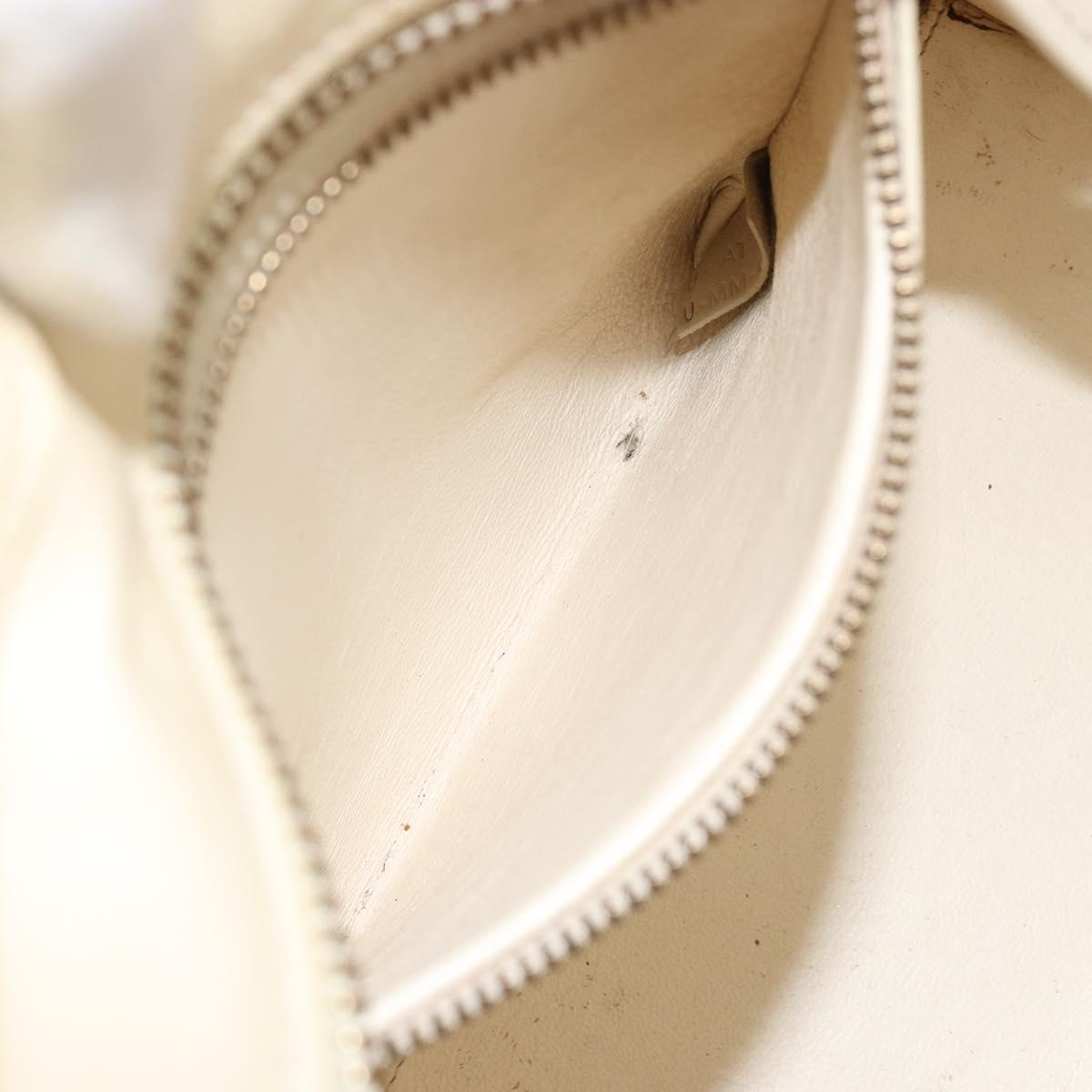 CELINE Luggage Micro Hand Bag Leather White Beige Auth ka4732A