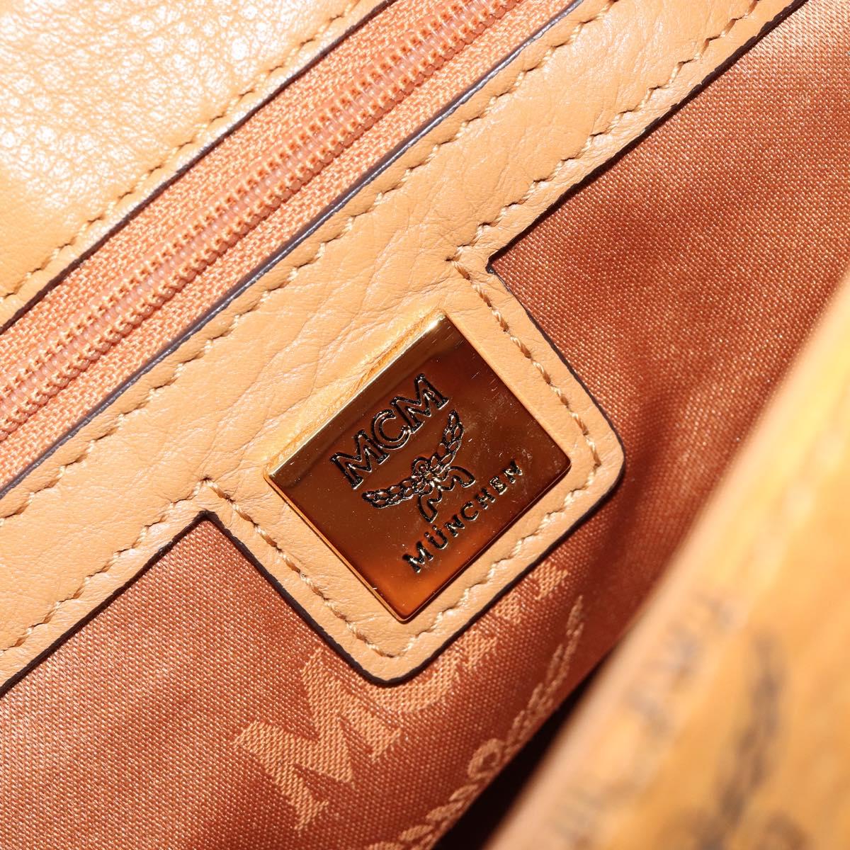 MCM Vicetos Logogram Shoulder Bag PVC Leather 2way Brown Gold Auth ka4736A