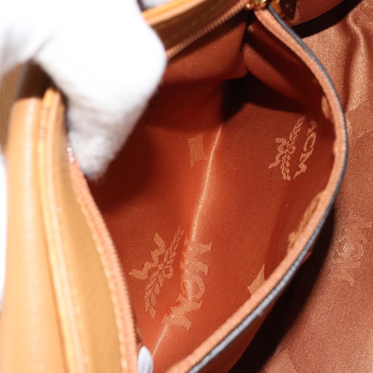 MCM Vicetos Logogram Shoulder Bag PVC Leather 2way Brown Gold Auth ka4736A