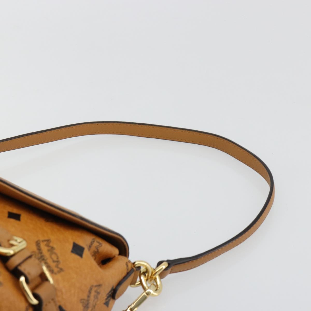MCM Vicetos Logogram Shoulder Bag PVC Leather 2way Brown Gold Auth ka4736A