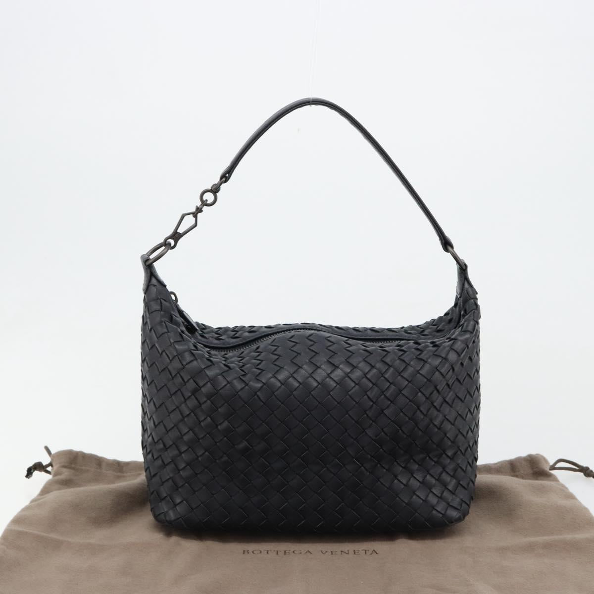 BOTTEGA VENETA INTRECCIATO Shoulder Bag Leather Navy Auth ka4737V