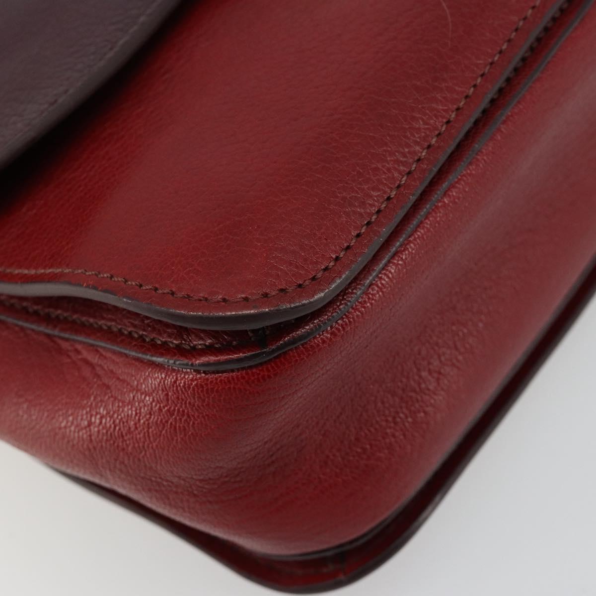 Miu Miu Hand Bag Leather 2way Red Gold Auth ka4739A