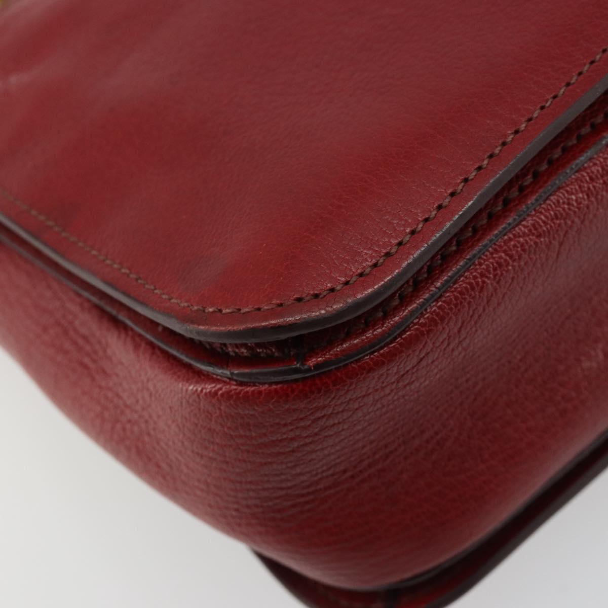 Miu Miu Hand Bag Leather 2way Red Gold Auth ka4739A