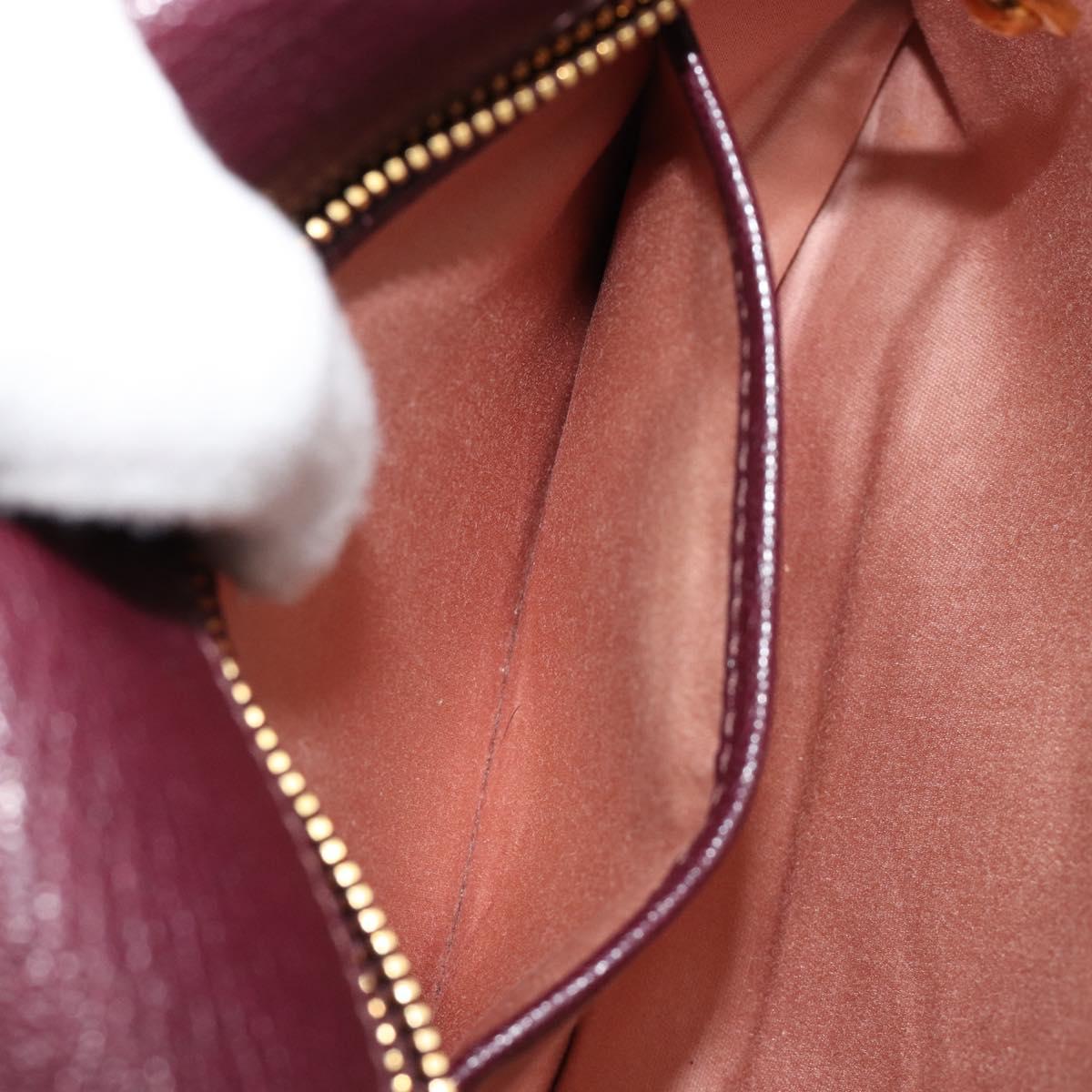 Miu Miu Hand Bag Leather 2way Red Gold Auth ka4739A