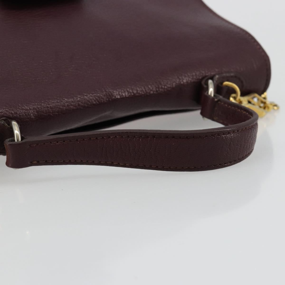 Miu Miu Hand Bag Leather 2way Red Gold Auth ka4739A