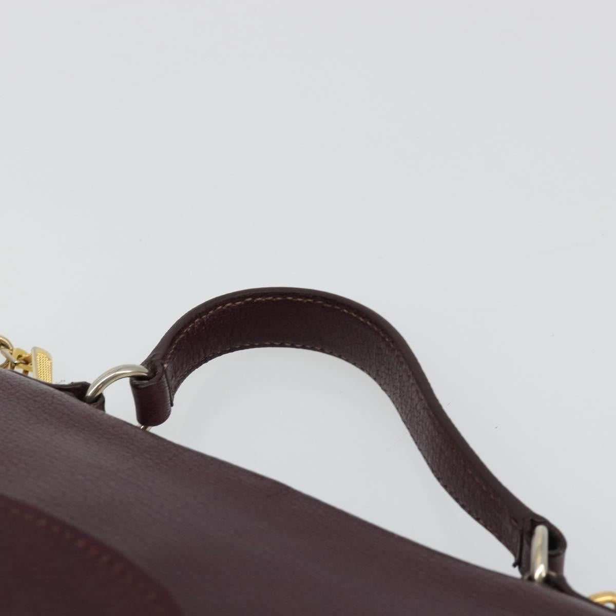 Miu Miu Hand Bag Leather 2way Red Gold Auth ka4739A