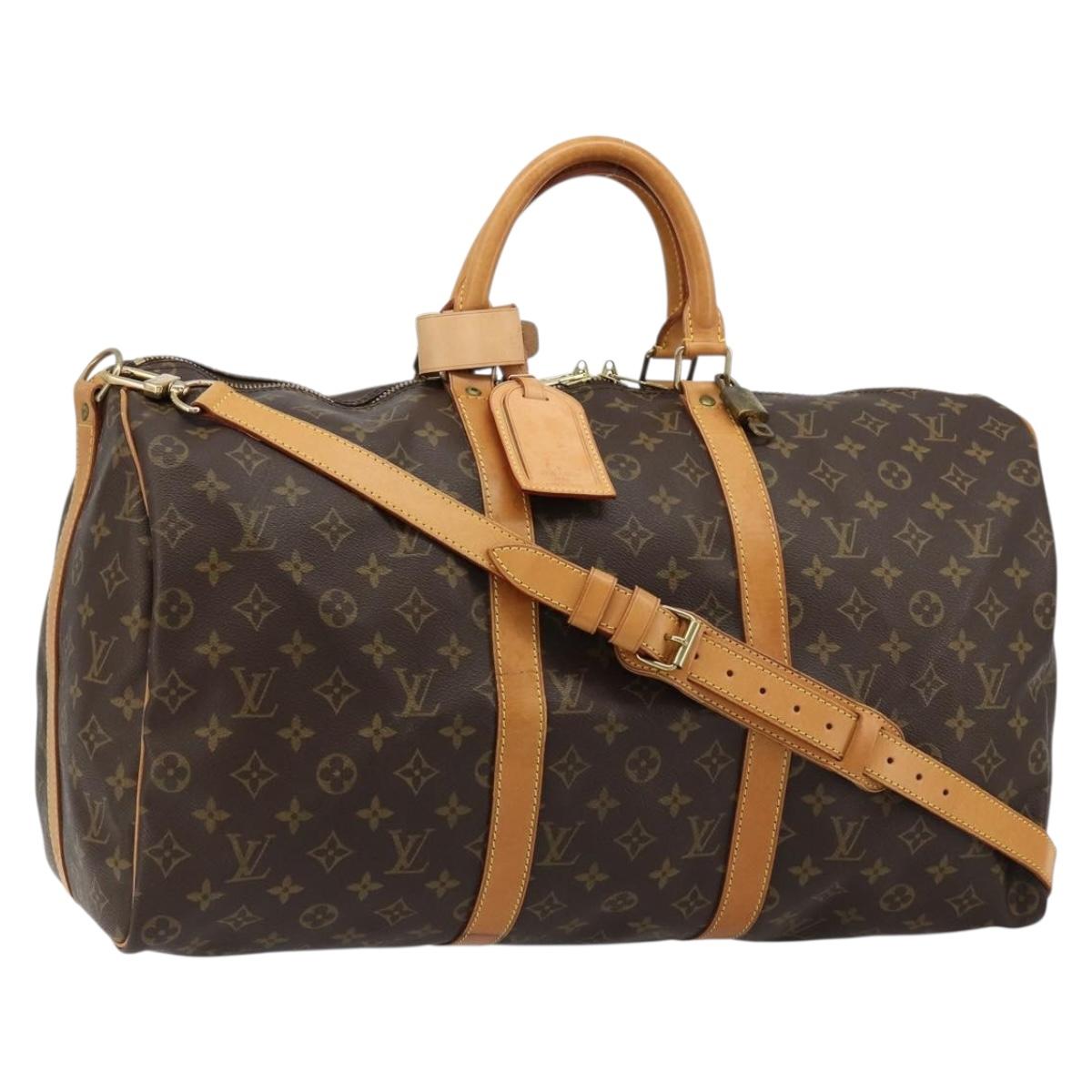 LOUIS VUITTON Monogram Keepall Bandouliere 50 Boston Bag M41416 LV Auth ka4746A