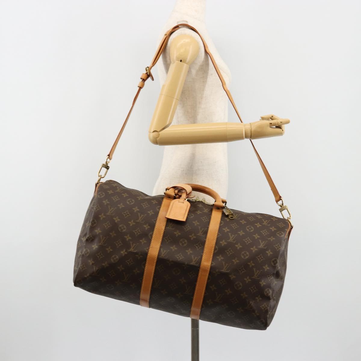 LOUIS VUITTON Monogram Keepall Bandouliere 50 Boston Bag M41416 LV Auth ka4746A