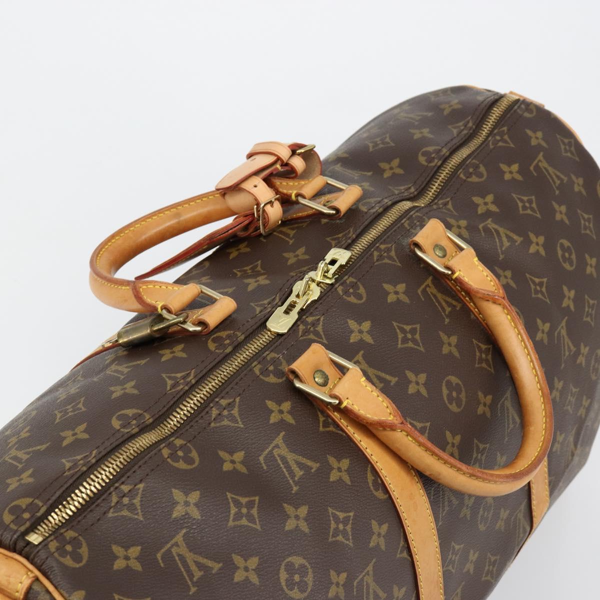 LOUIS VUITTON Monogram Keepall Bandouliere 50 Boston Bag M41416 LV Auth ka4746A