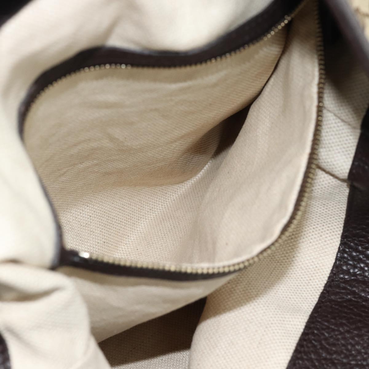 GUCCI Bamboo GG Canvas Hand Bag 2way Beige Gold 282315 Auth ka4747V