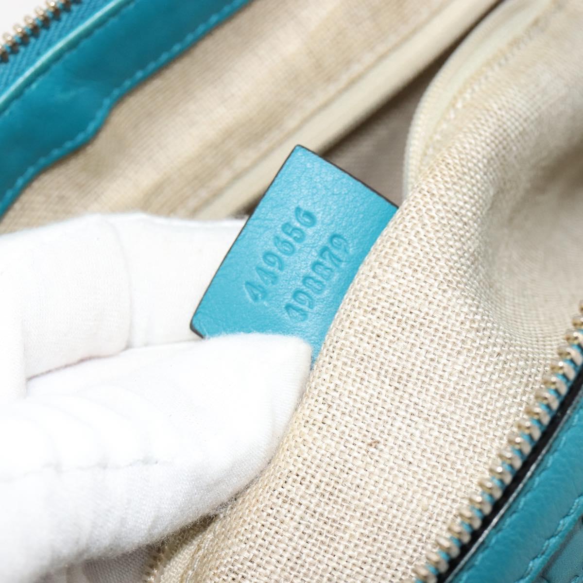 GUCCI Micro GG Guccissima Leather Outlet 2way Emerald Green 449646 Auth ka4748