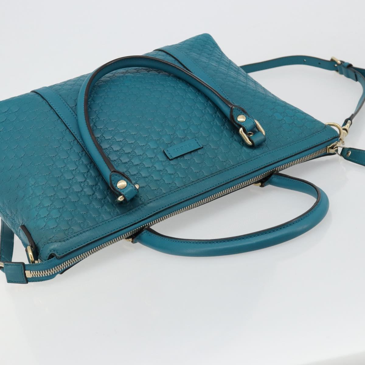 GUCCI Micro GG Guccissima Leather Outlet 2way Emerald Green 449646 Auth ka4748