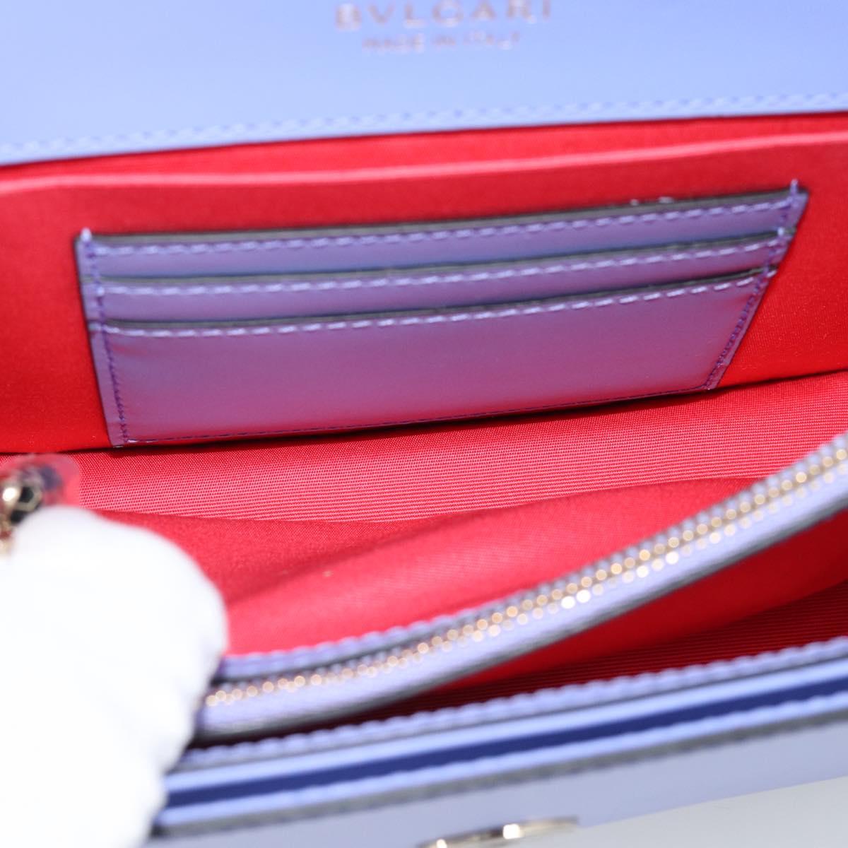 BVLGARI Chain Serpenti Shoulder Bag Leather Purple Gold Auth ka4755SAV
