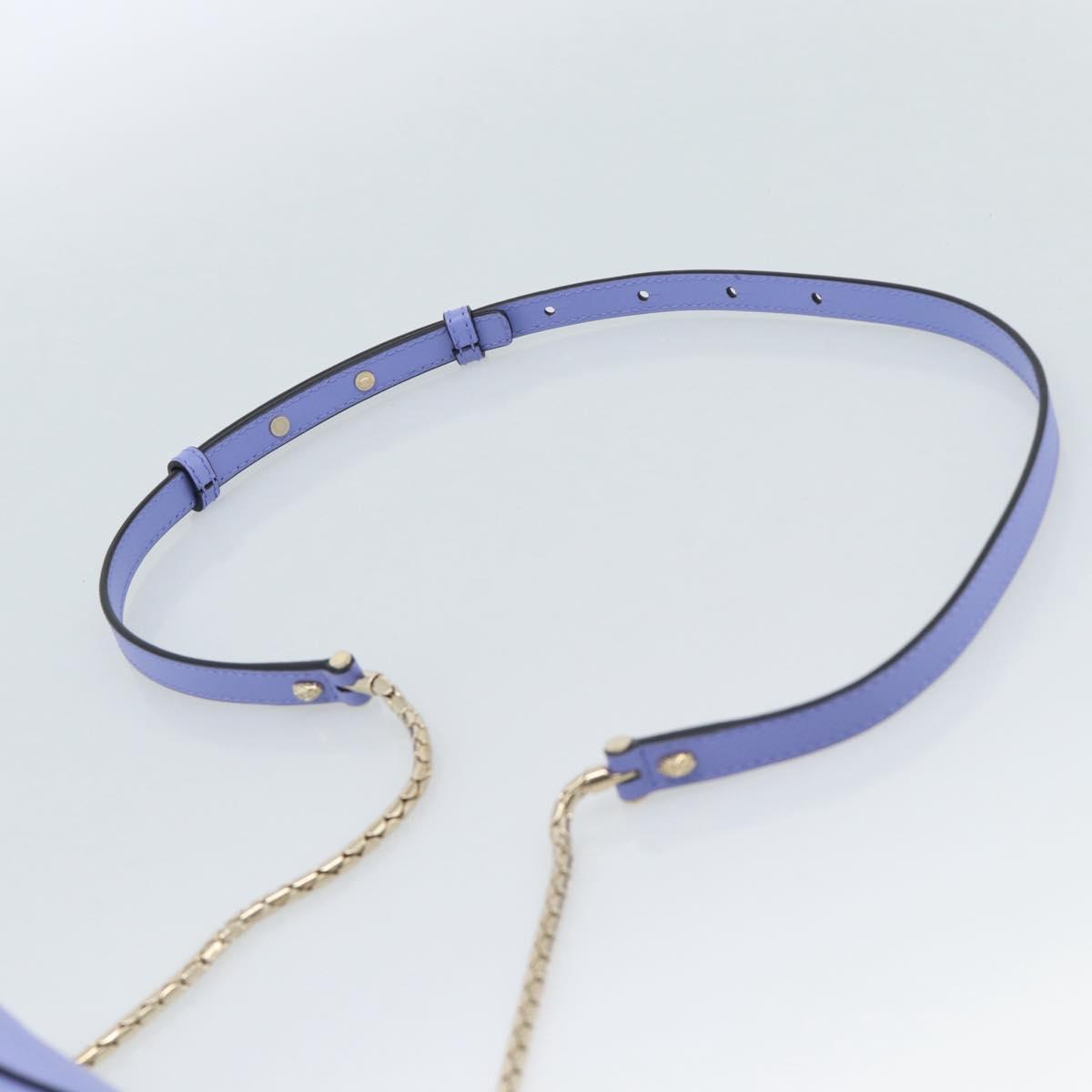 BVLGARI Chain Serpenti Shoulder Bag Leather Purple Gold Auth ka4755SAV