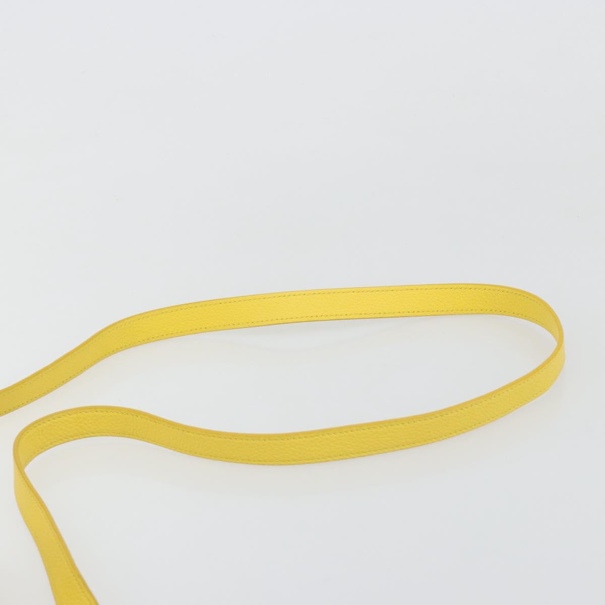 CELINE Hand Bag Leather 2way Gold Yellow Auth ka4756M