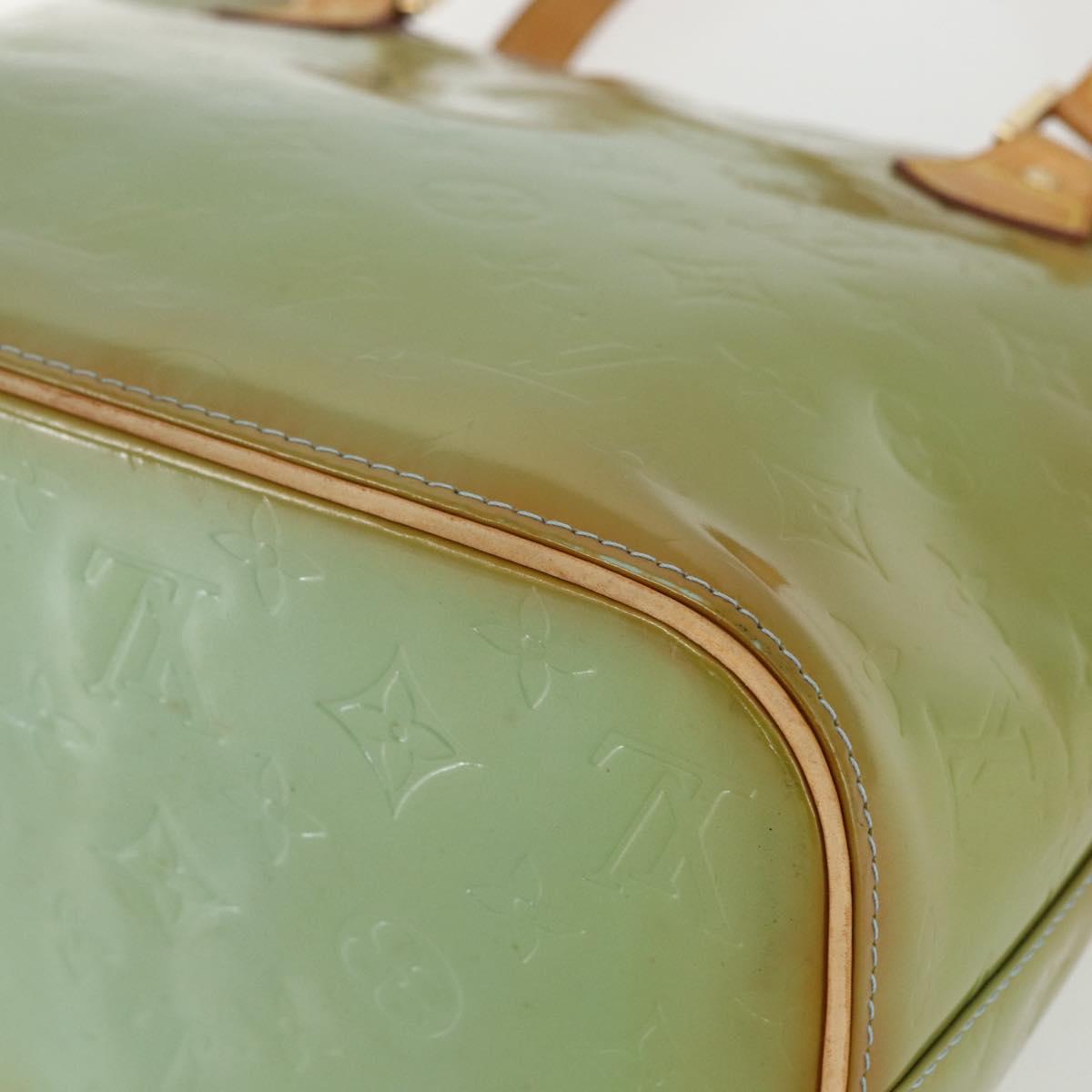 LOUIS VUITTON Monogram Vernis Houston Hand Bag Baby Blue M91005 LV Auth ka476