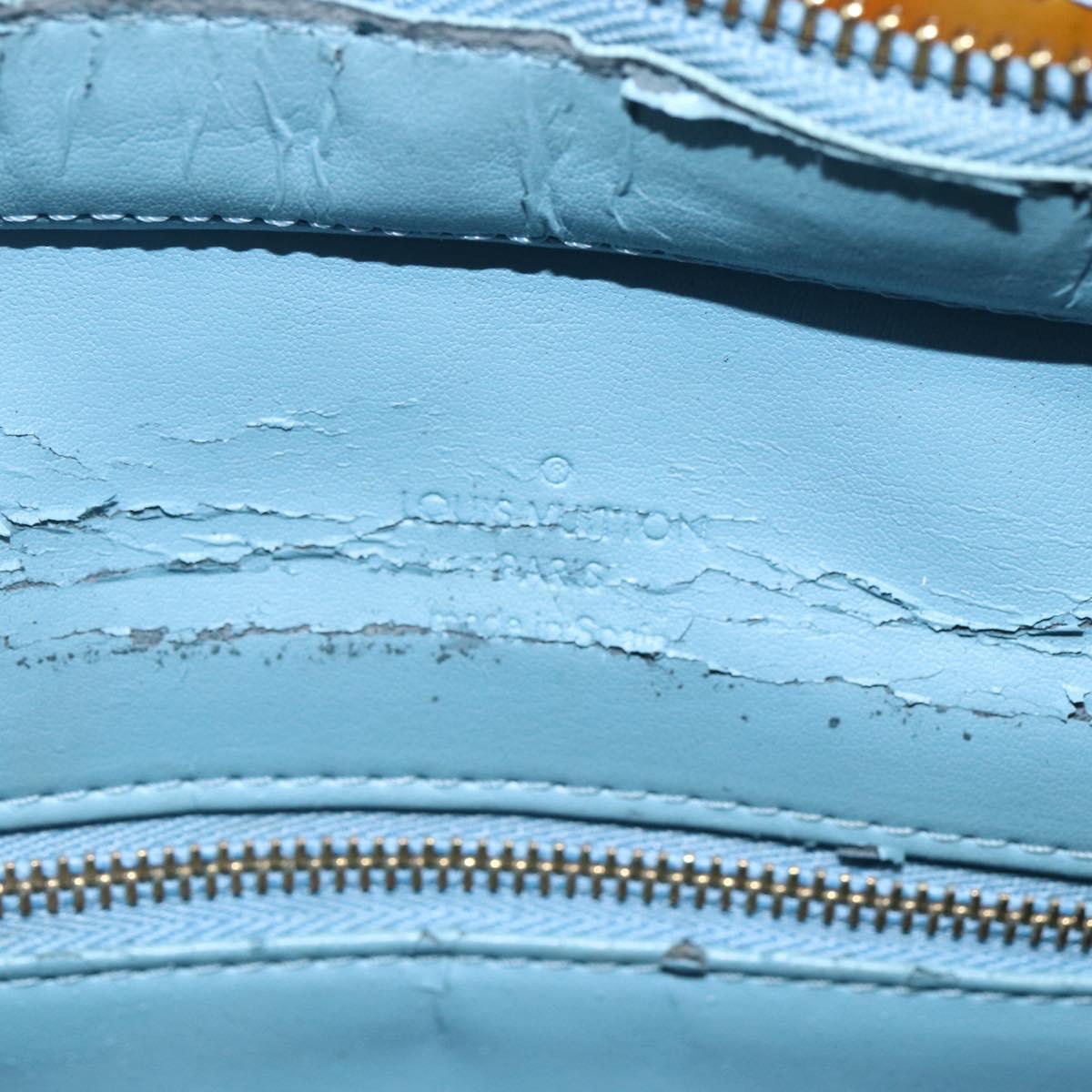 LOUIS VUITTON Monogram Vernis Houston Hand Bag Baby Blue M91005 LV Auth ka476