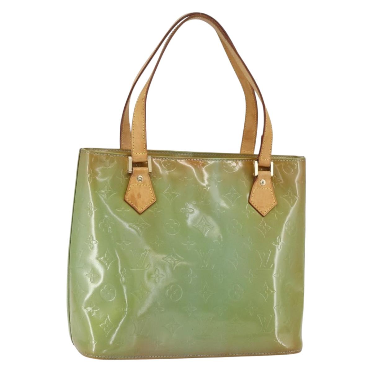 LOUIS VUITTON Monogram Vernis Houston Hand Bag Baby Blue M91005 LV Auth ka476