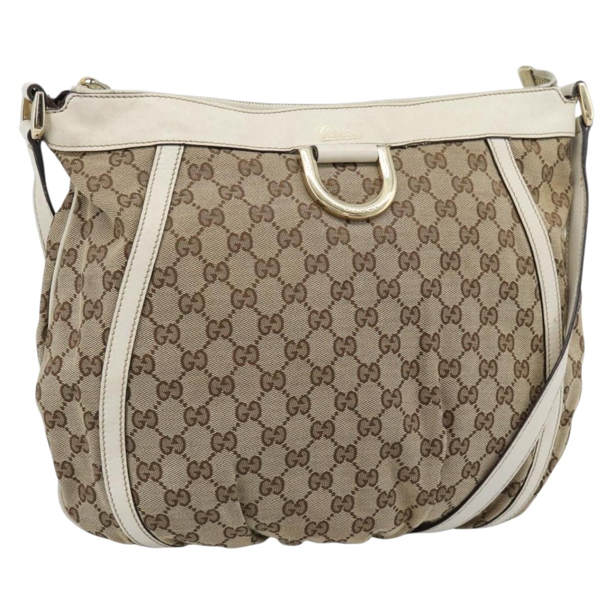 GUCCI GG Canvas Shoulder Bag Beige Gold 204940 Auth ka4762