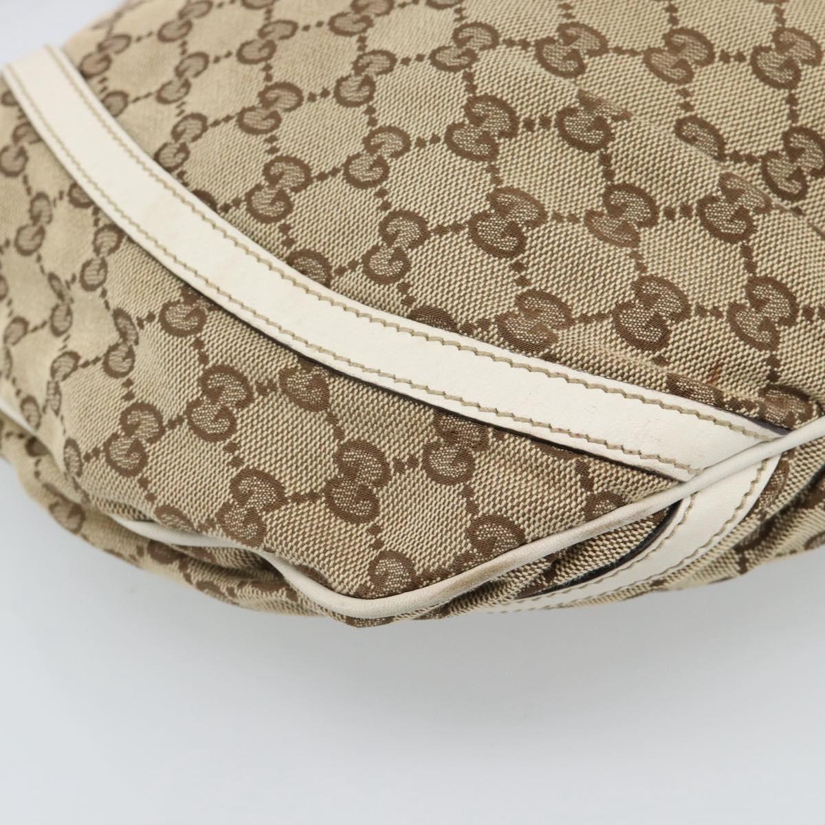 GUCCI GG Canvas Shoulder Bag Beige Gold 204940 Auth ka4762