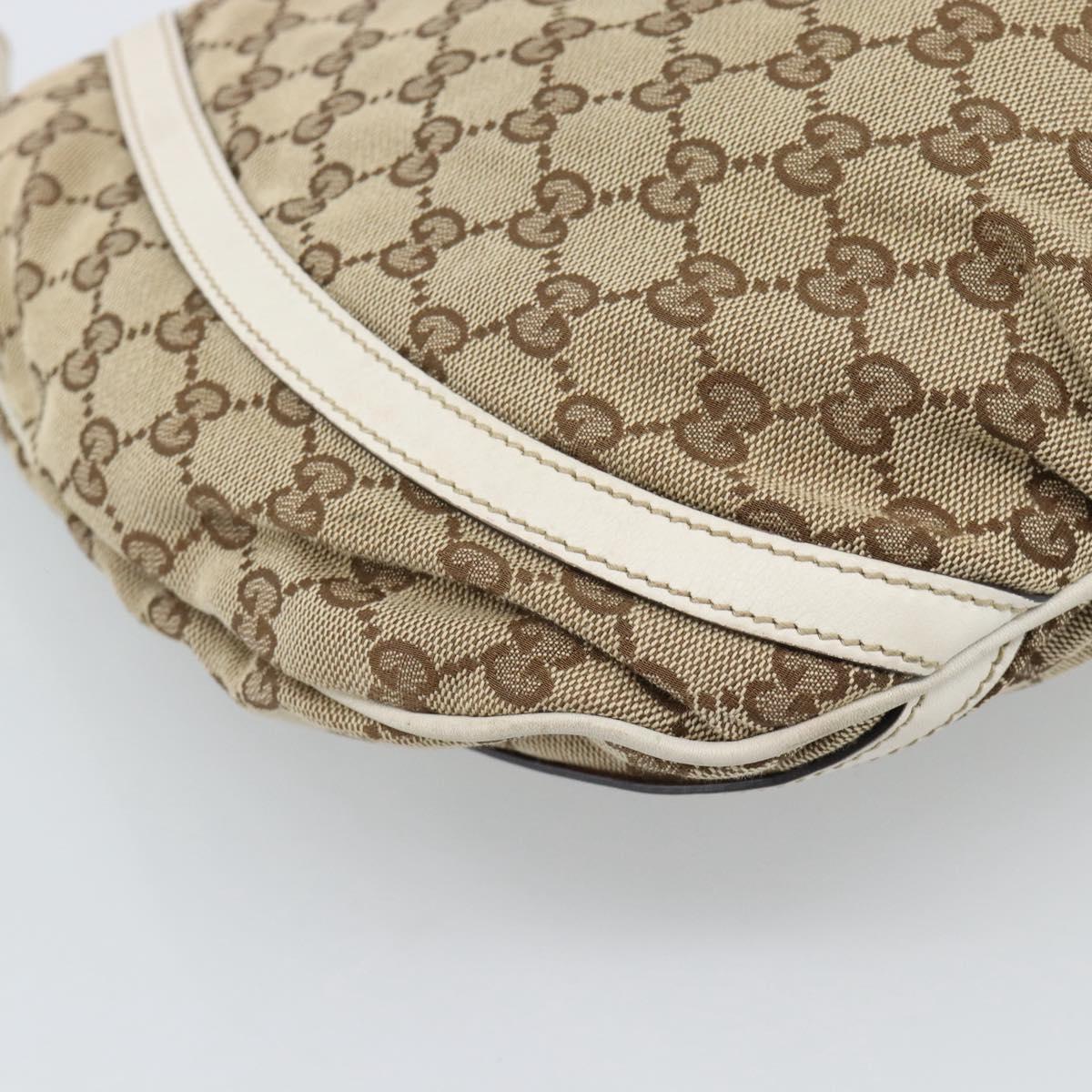 GUCCI GG Canvas Shoulder Bag Beige Gold 204940 Auth ka4762
