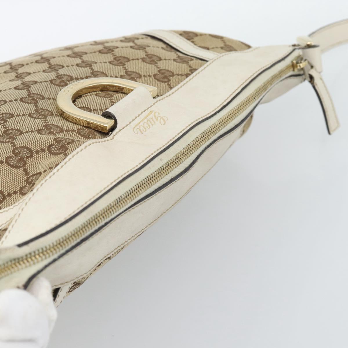 GUCCI GG Canvas Shoulder Bag Beige Gold 204940 Auth ka4762