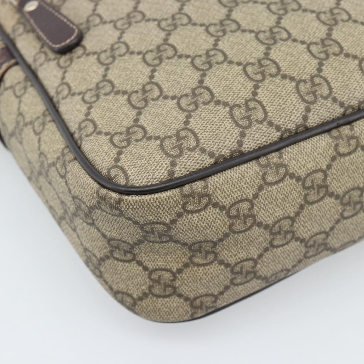 GUCCI GG Supreme Shoulder Bag PVC Beige Gold 233268 Auth ka4763
