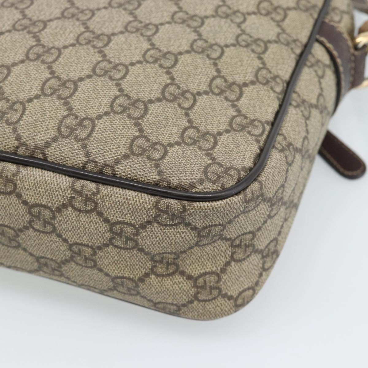 GUCCI GG Supreme Shoulder Bag PVC Beige Gold 233268 Auth ka4763