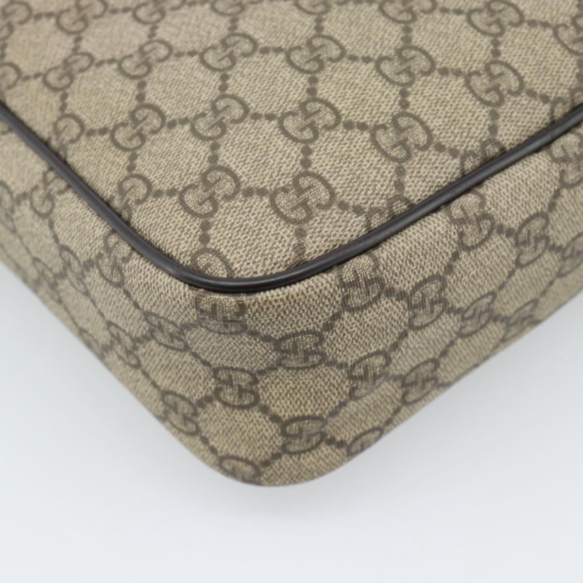 GUCCI GG Supreme Shoulder Bag PVC Beige Gold 233268 Auth ka4763