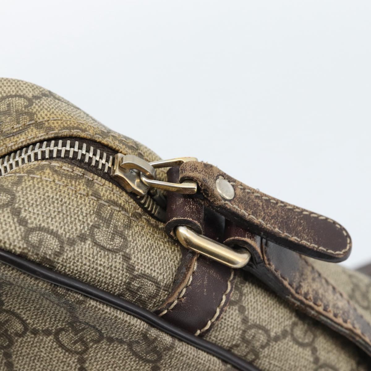 GUCCI GG Supreme Shoulder Bag PVC Beige Gold 233268 Auth ka4763