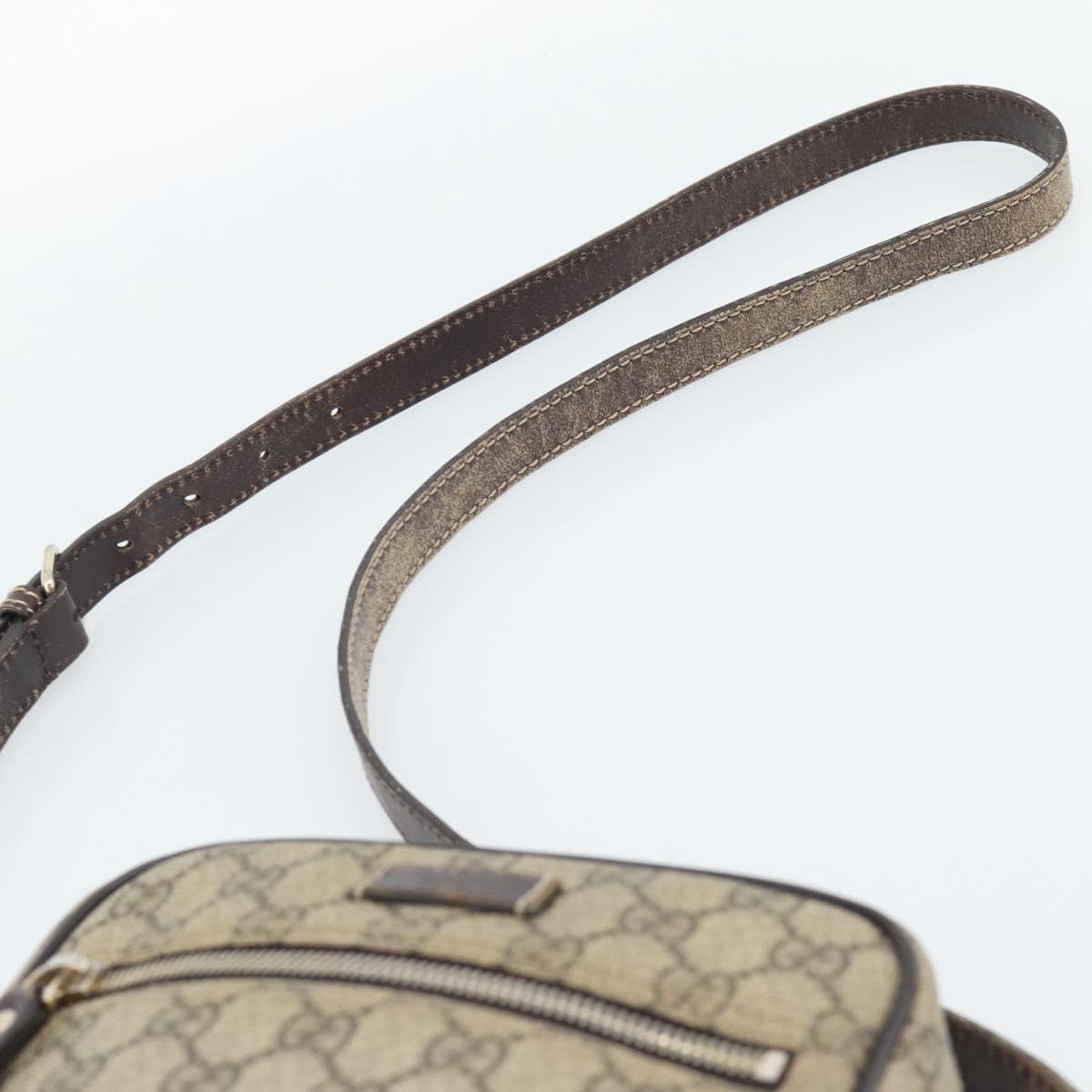 GUCCI GG Supreme Shoulder Bag PVC Beige Gold 233268 Auth ka4763