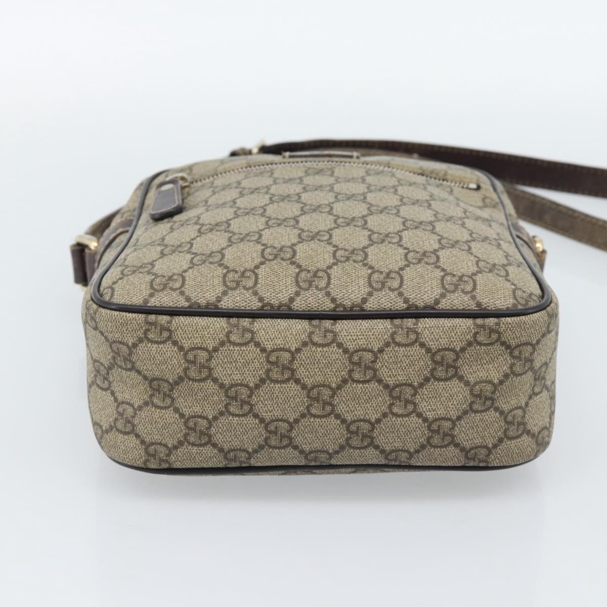 GUCCI GG Supreme Shoulder Bag PVC Beige Gold 233268 Auth ka4763