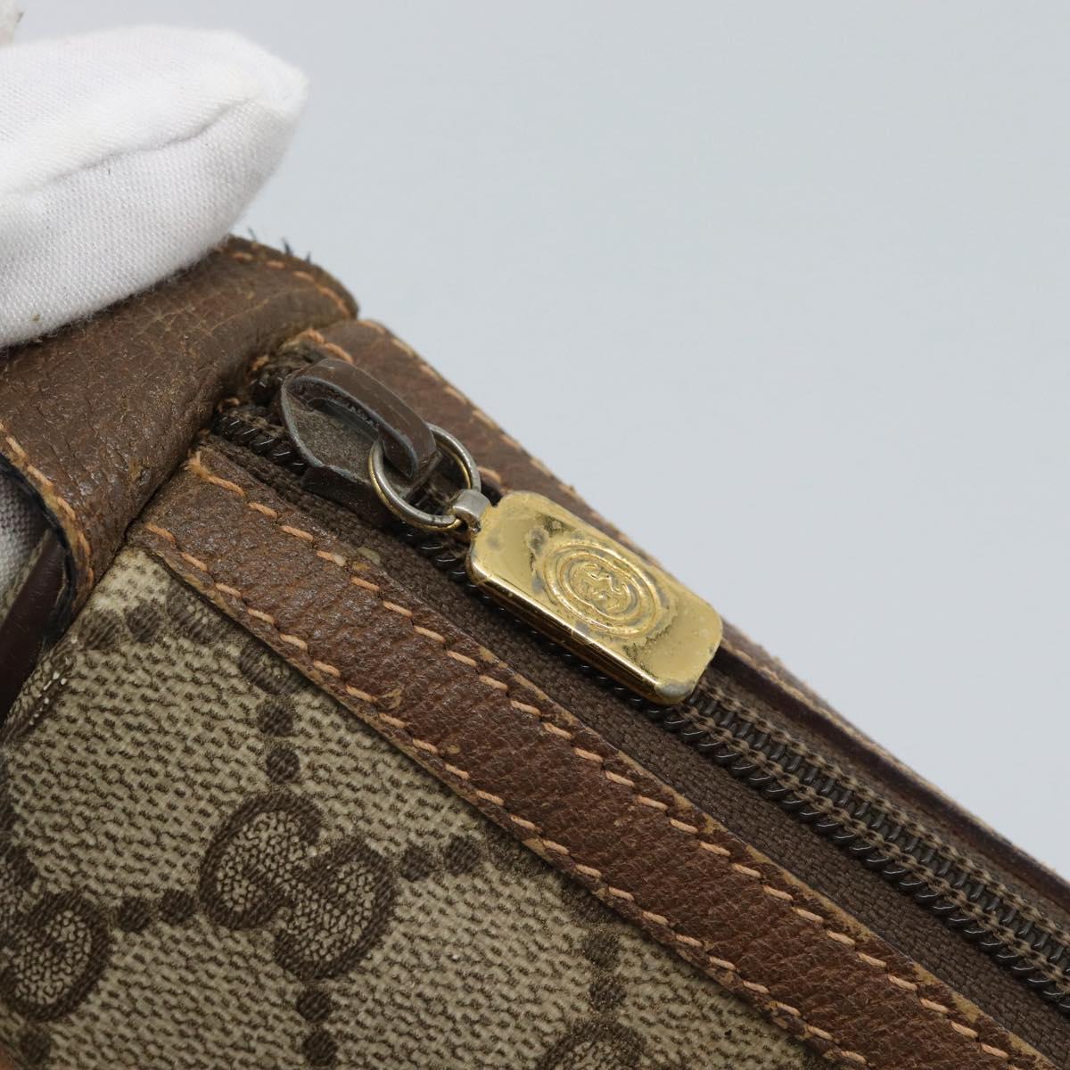 GUCCI GG Supreme Web Sherry Line Bag PVC Beige Gold 89 02 032 Auth ka4764
