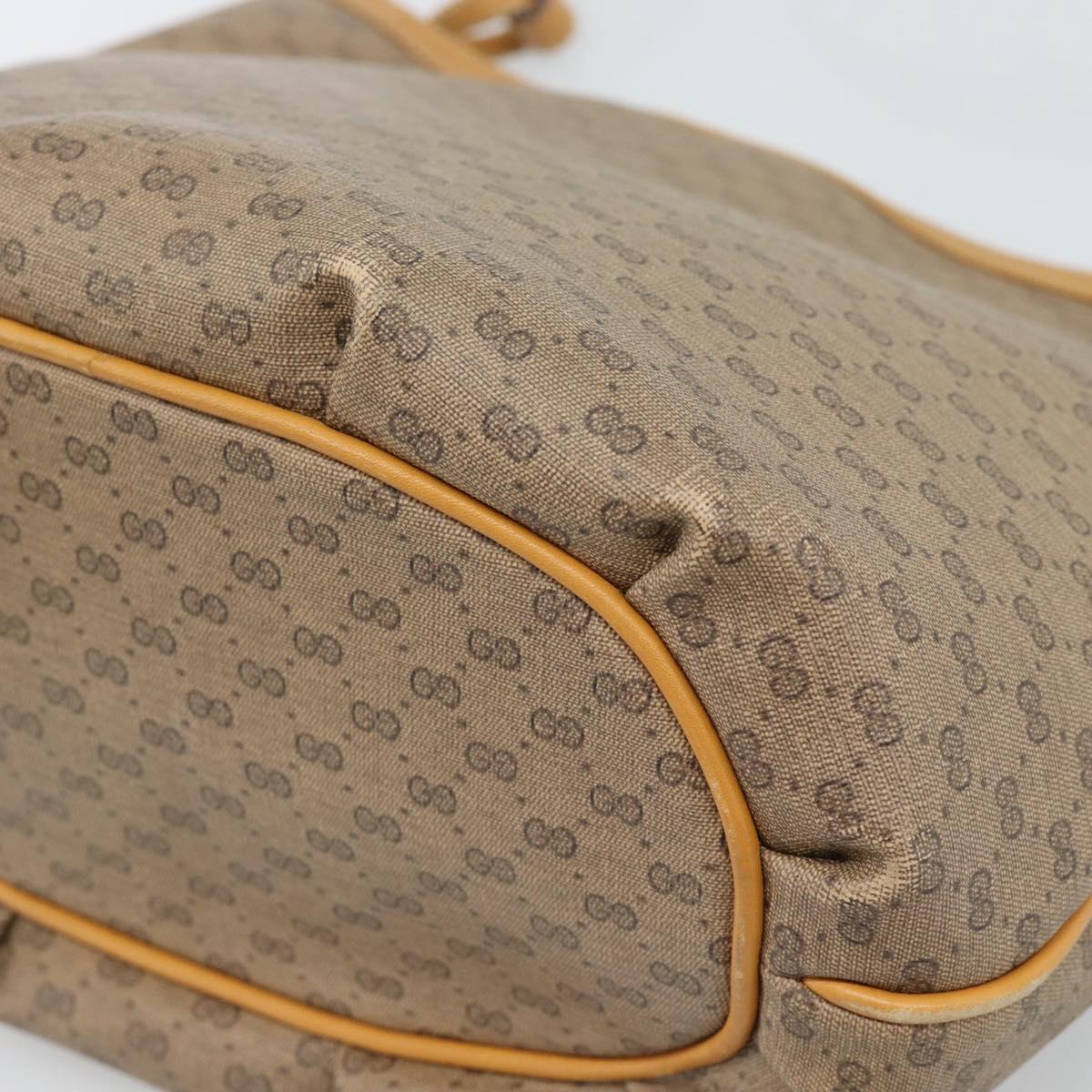 GUCCI Micro GG Supreme Shoulder Bag PVC Beige Gold Auth ka4765