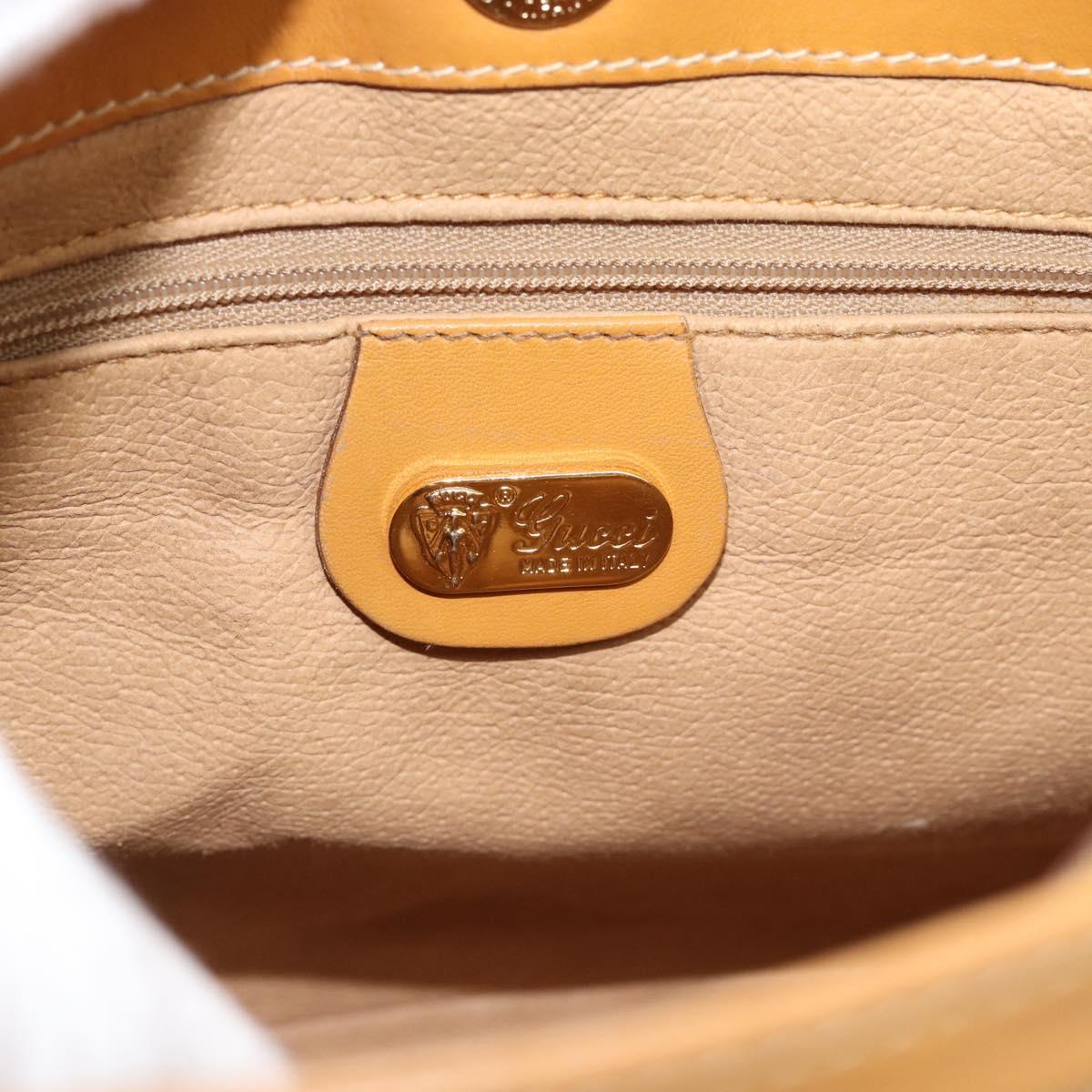 GUCCI Micro GG Supreme Shoulder Bag PVC Beige Gold Auth ka4765