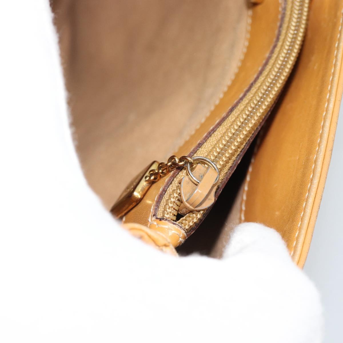 GUCCI Micro GG Supreme Shoulder Bag PVC Beige Gold Auth ka4765