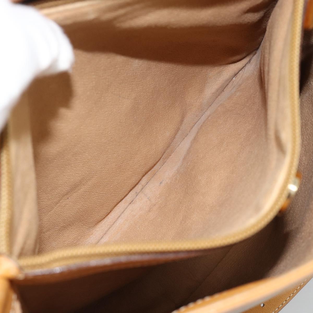 GUCCI Micro GG Supreme Shoulder Bag PVC Beige Gold Auth ka4765
