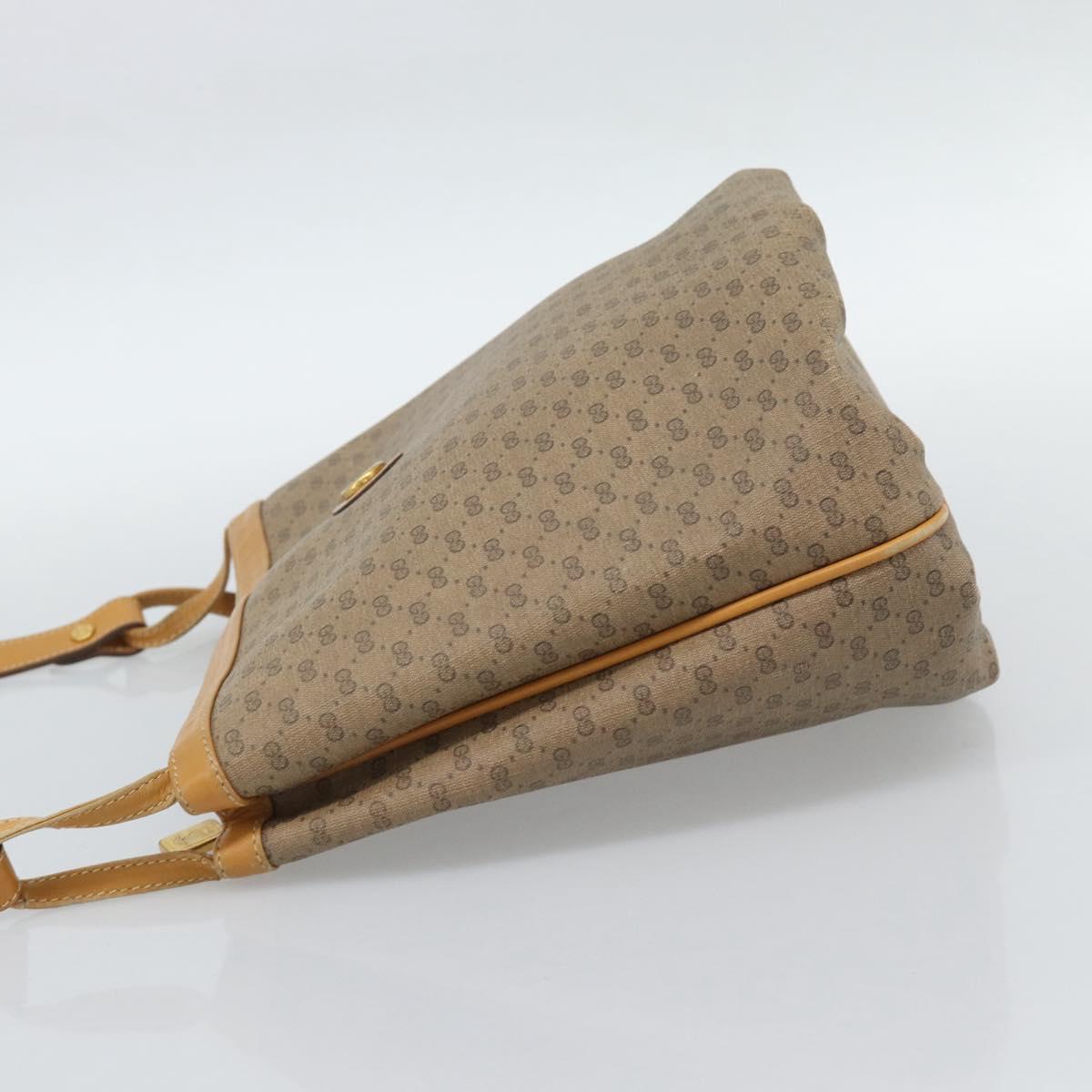 GUCCI Micro GG Supreme Shoulder Bag PVC Beige Gold Auth ka4765