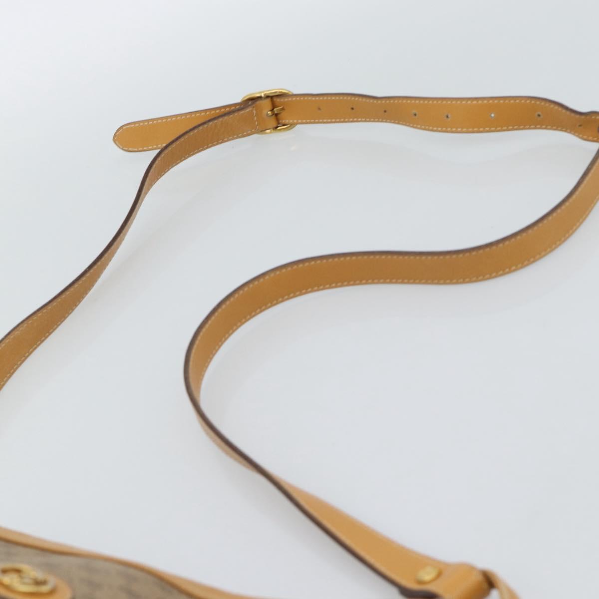 GUCCI Micro GG Supreme Shoulder Bag PVC Beige Gold Auth ka4765