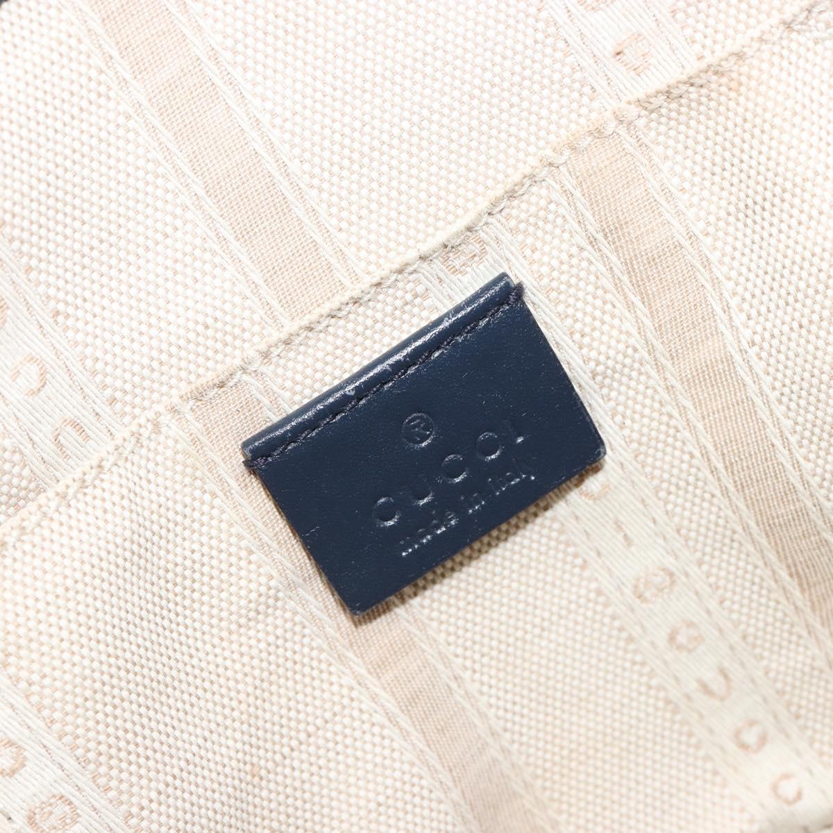 GUCCI Diamante Shoulder Bag Leather Navy Gold 354229 Auth ka4767