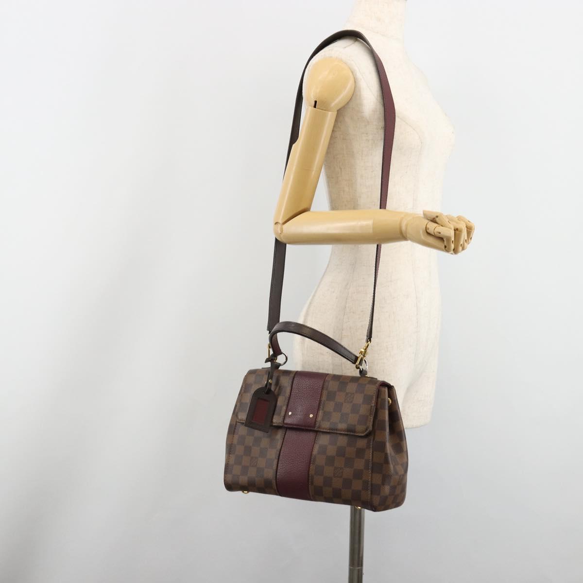 LOUIS VUITTON Damier Ebene Bond Street BB Hand Bag 2way N64416 LV Auth ka4769A