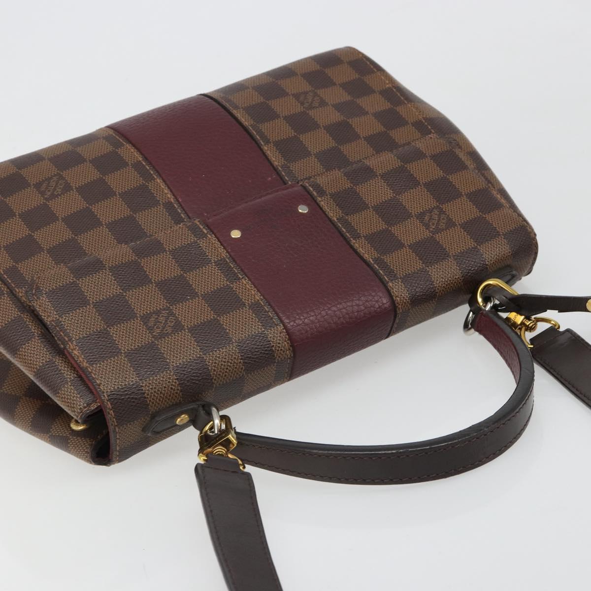 LOUIS VUITTON Damier Ebene Bond Street BB Hand Bag 2way N64416 LV Auth ka4769A