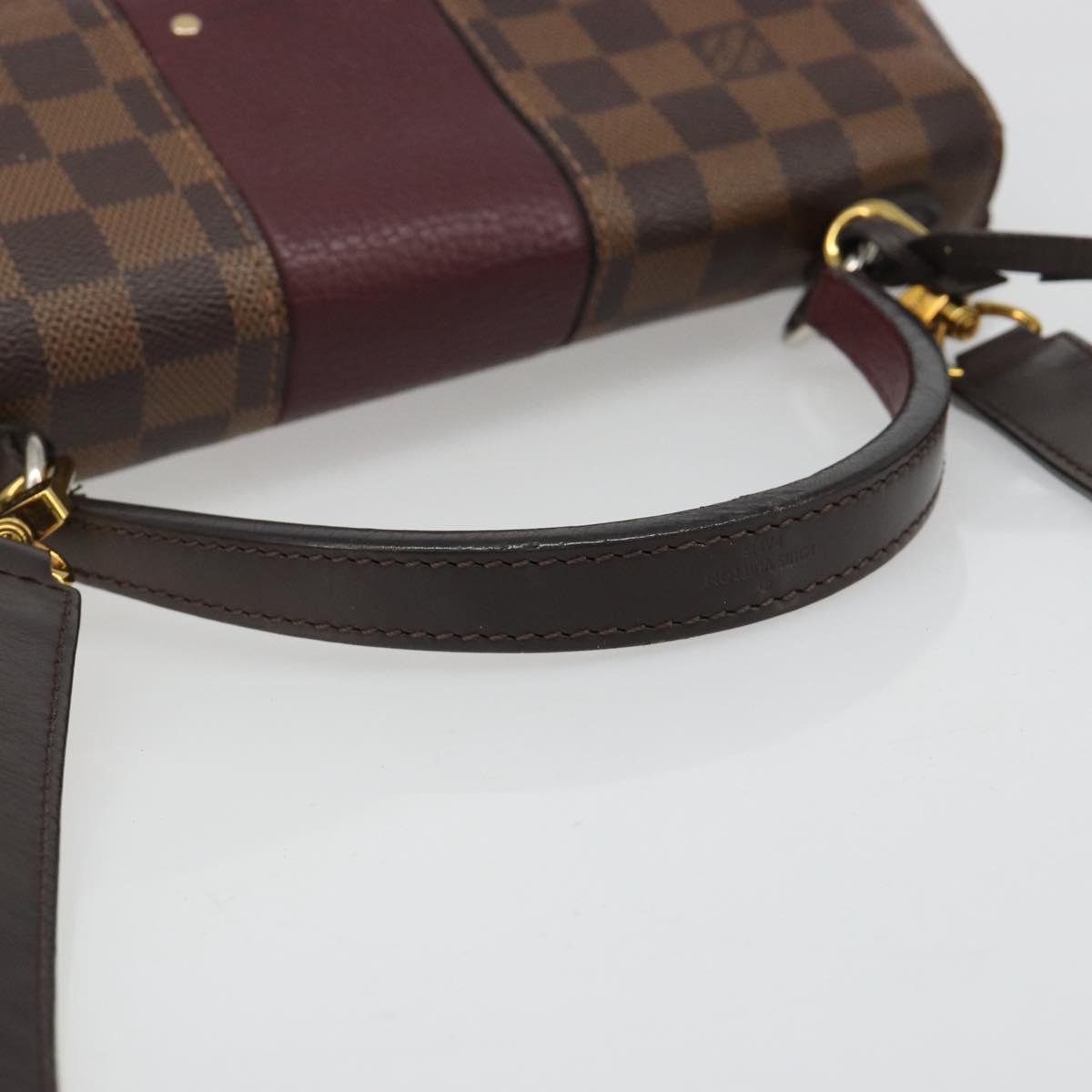 LOUIS VUITTON Damier Ebene Bond Street BB Hand Bag 2way N64416 LV Auth ka4769A