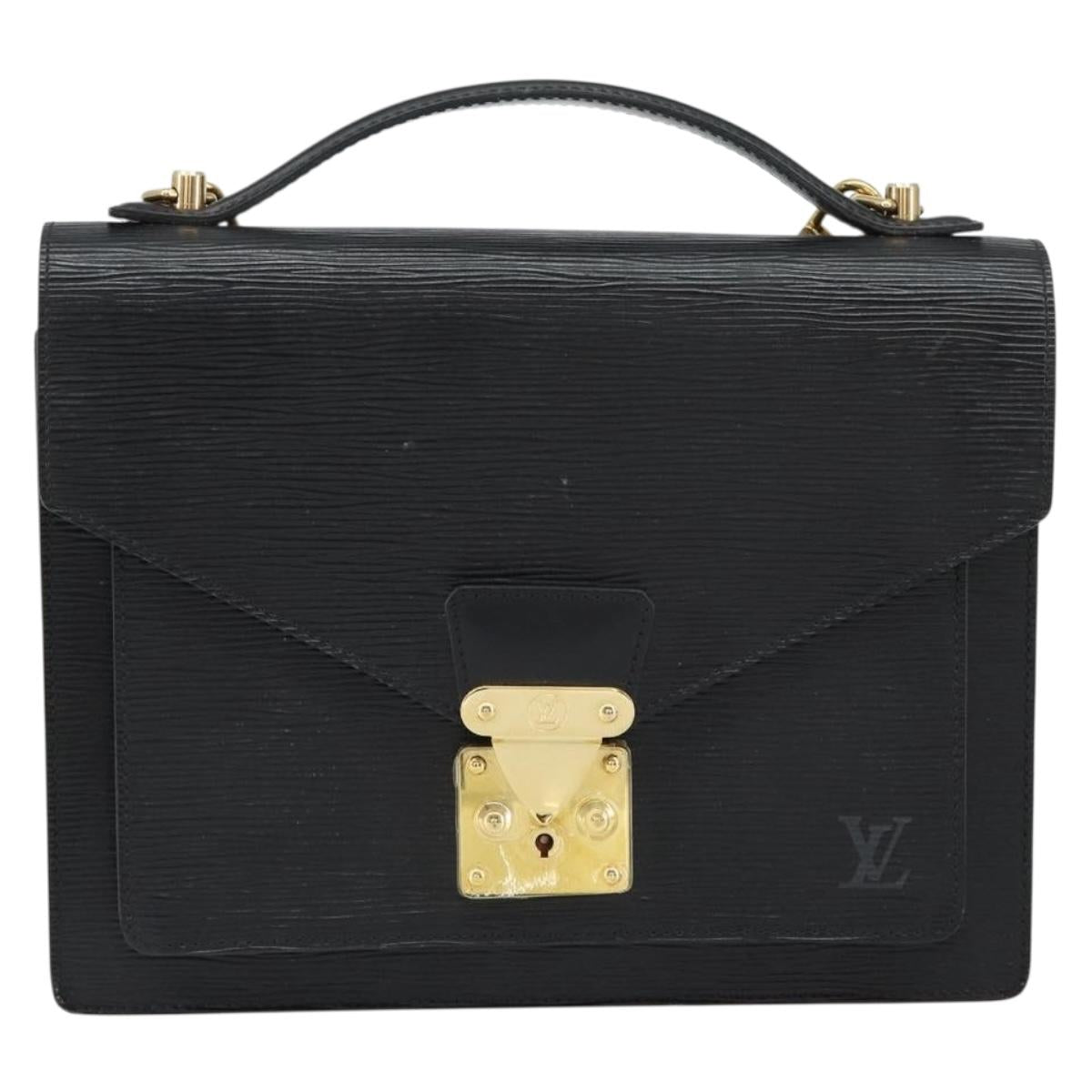 LOUIS VUITTON Epi Monceau 28 Hand Bag Black M52122 LV Auth ka477