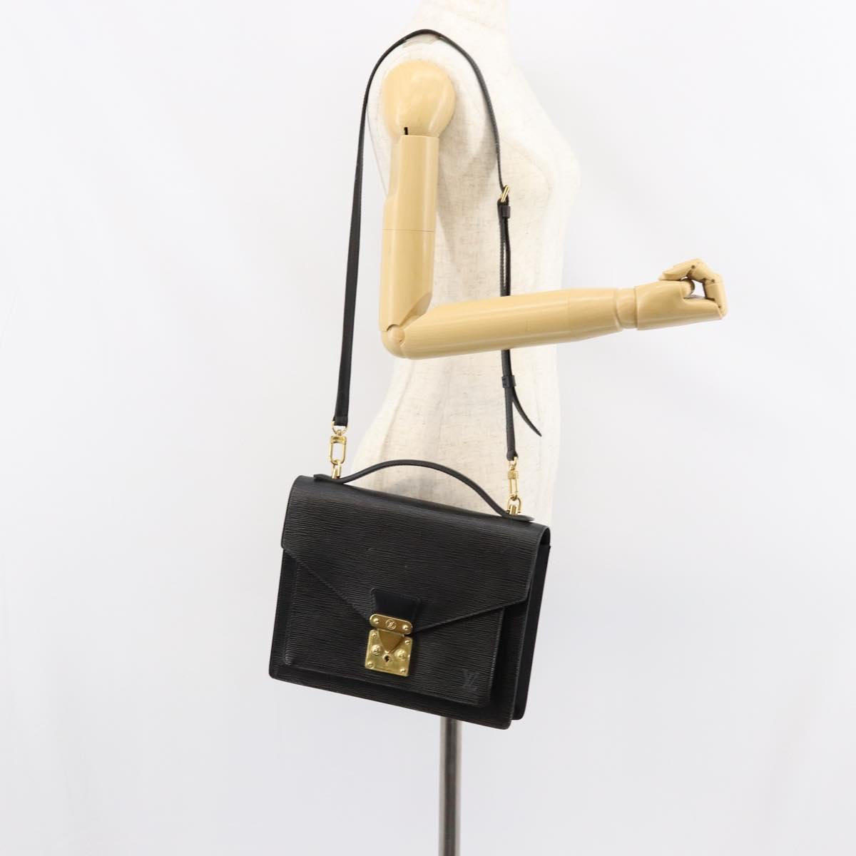 LOUIS VUITTON Epi Monceau 28 Hand Bag Black M52122 LV Auth ka477
