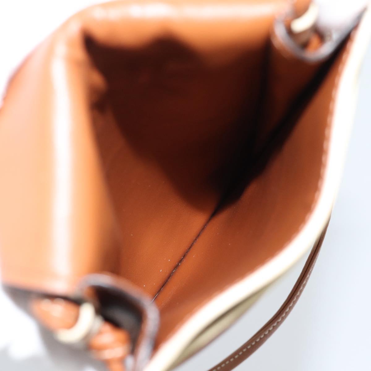 CELINE Triomphe Shoulder Pouch Bag PVC White Auth ka4775V